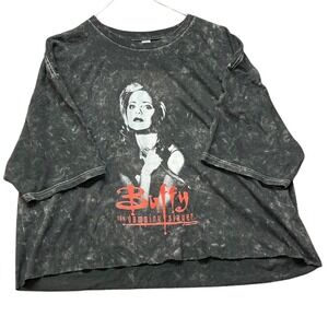 Missy Buffy The Vampire Slayer Marble Y2K Crop Graphic Tee Boxy Vintage W 2XL